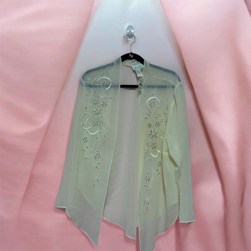 Cream floral blouse